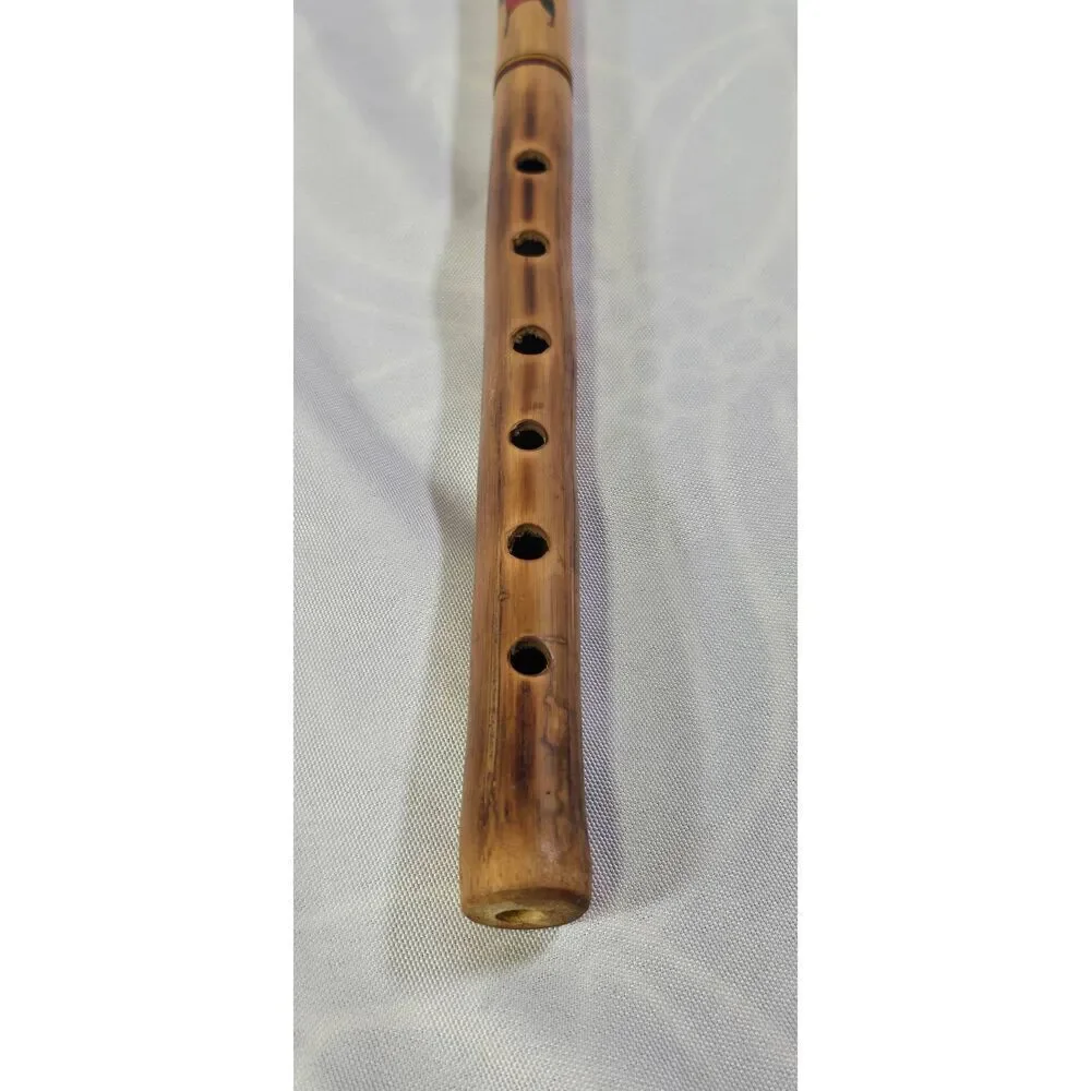 Handmade Bamboo Quena Flute featuring Kokopelli Design